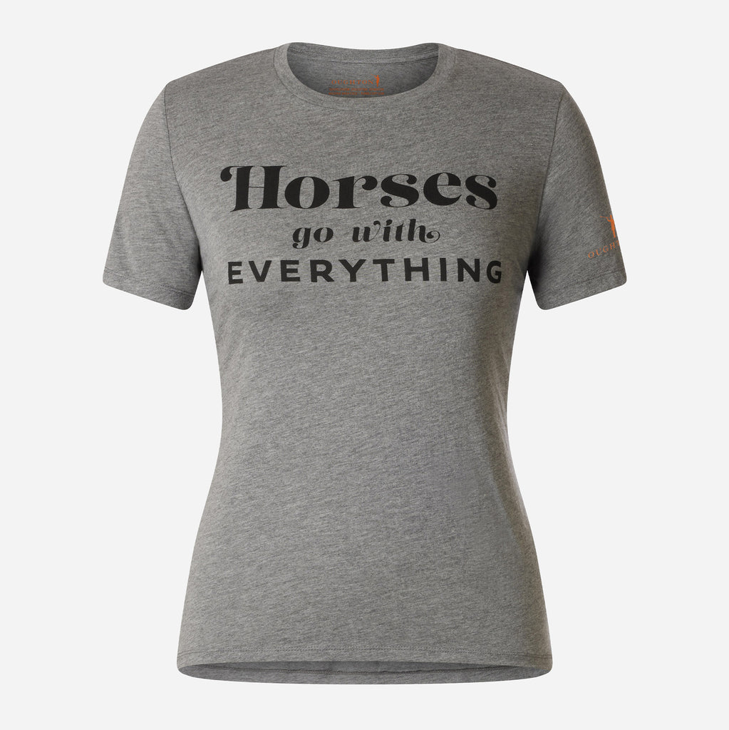 Oughton's Horses Go With Everything Tee in Dapple Grey